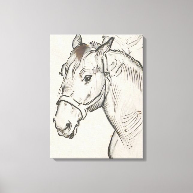 Impressão Em Tela Chefe de Cavalo (por Alfred Dehodencq) (Frente)