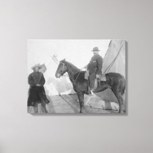 Impressão Em Tela Chefe Oglala "Urso Rochoso" com Branco