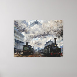 Impressão Em Tela Chegada do comboio normando