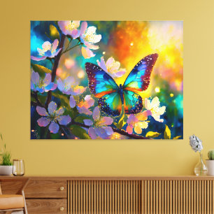 Impressão Em Tela Cherry Blossom Fantasy Sunrise Borboleta