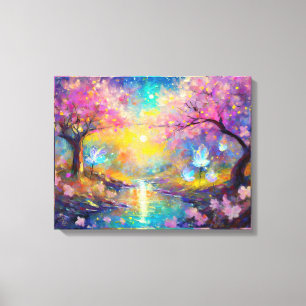 Impressão Em Tela Cherry Blossom Fantasy Sunrise Stream