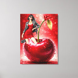 Impressão Em Tela Cherry Fashion Illustration Wall Art Print