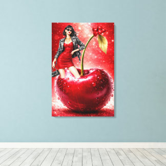 Impressão Em Tela Cherry Fashion Illustration Wall Art Print
