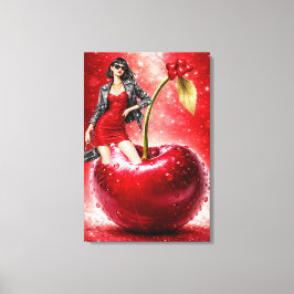 Impressão Em Tela Cherry Fashion Illustration Wall Art Print