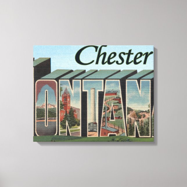 Impressão Em Tela Chester, Montana - Cenas com Letras Grandes (Frente)