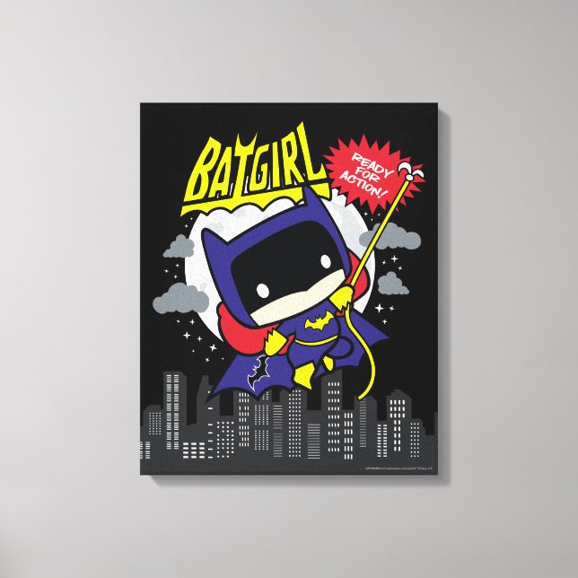 Impressão Em Tela Chibi Batgirl Pronto Para Ação (Frente)