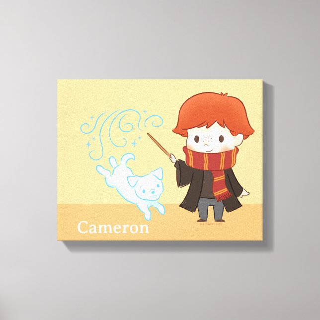Impressão Em Tela Chibi Ron Weasley Patronus (Frente)