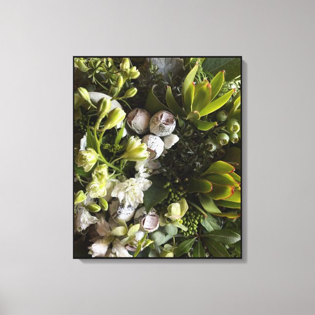 Impressão Em Tela Chic Dark Green Botanical Leaves (Frente)