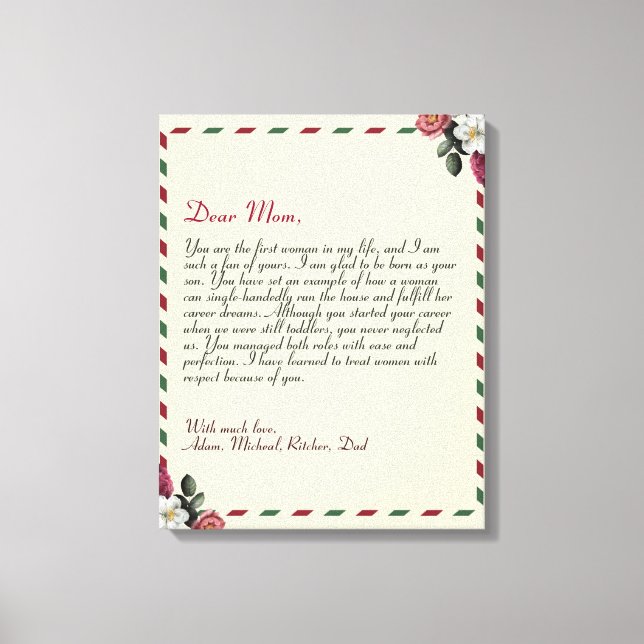 Impressão Em Tela Chic Personalizado Love - Letra manuscrita (Frente)