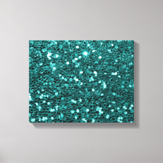 Impressão Em Tela Chic Teal Faux Glitter