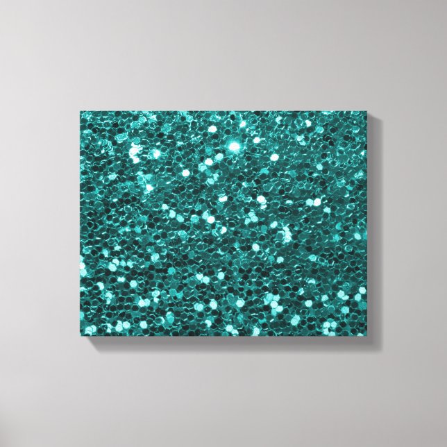 Impressão Em Tela Chic Teal Faux Glitter (Frente)