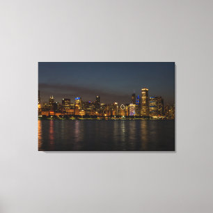 Impressão Em Tela Chicago Night Cityscape