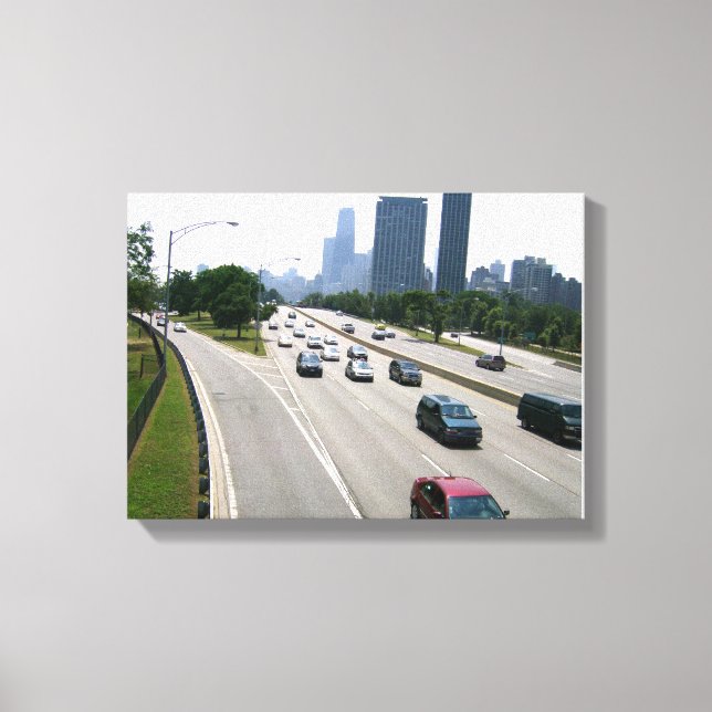 Impressão Em Tela Chicago Rush Hour Traffic (Frente)