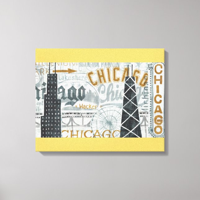 Impressão Em Tela Chicago Vintage (Frente)