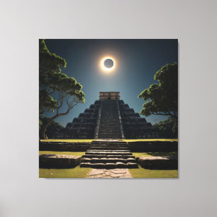 Impressão Em Tela Chichen Itza Eclipse