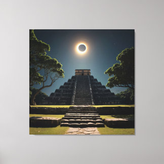 Impressão Em Tela Chichen Itza Eclipse