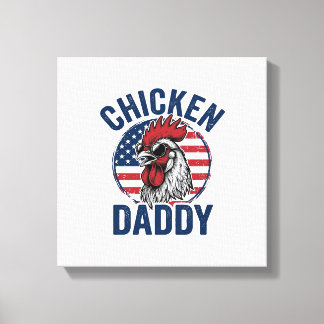 Impressão Em Tela Chicken Daddy Rooster Vintage Patriotic Shirt Desi