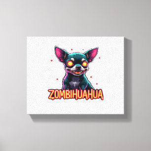 Impressão Em Tela Chihuahua Chi Chichi Chiwawa Zombie Halloween
