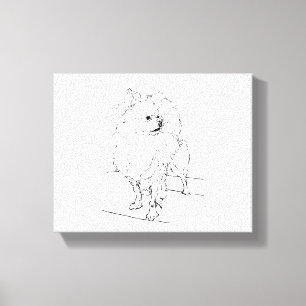 Impressão Em Tela Chihuahua de Cabelo Longo - Ilustração Minimalista