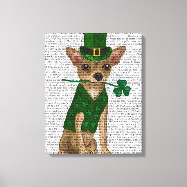 Impressão Em Tela Chihuahua Leprechaun (Frente)