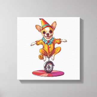 Impressão Em Tela Chihuahua Palhaço � Cachorro de Circo Engraçado