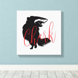 Impressão Em Tela Chihuahua + Shark = Chark