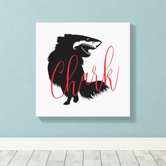 Impressão Em Tela Chihuahua + Shark = Chark (Insitu(piso de madeira))