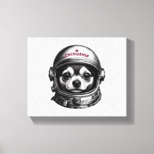Impressão Em Tela Chihuahua, Viajante Retro Cão Espacial Soviético