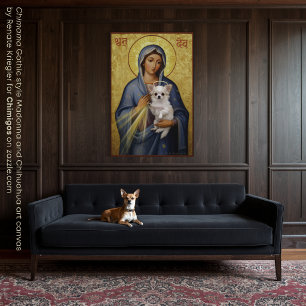 Impressão Em Tela Chimama - Madona e Chihuahua