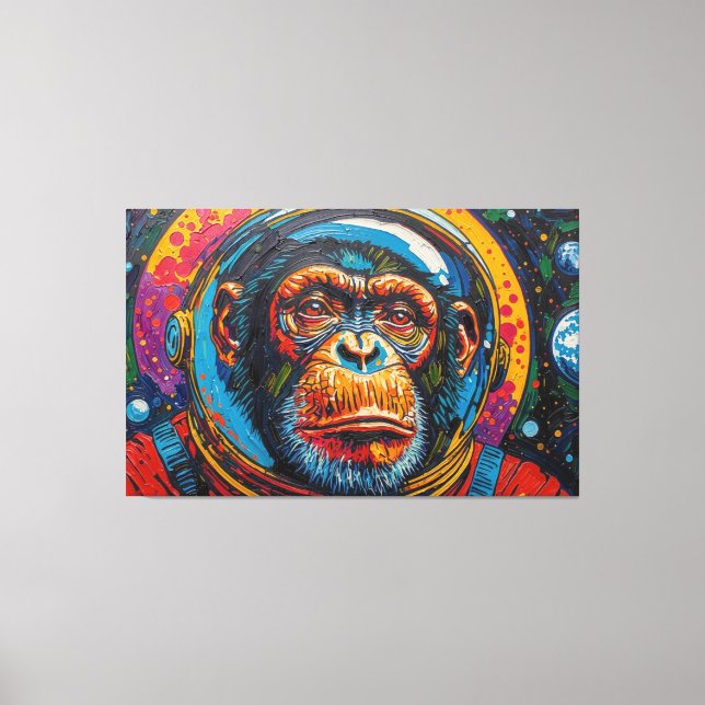 IMPRESSÃO EM TELA CHIMPANZÉ NO ESPAÇO-19 (Frente)
