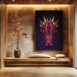 Impressão Em Tela Chinese Zodiac Dragon Wall Art Print Japandi Decor