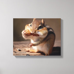 Impressão Em Tela Chipmunk que enche sua cara