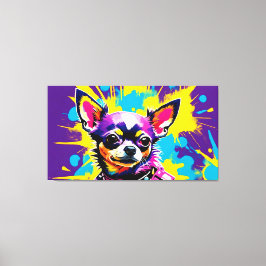 IMPRESSÃO EM TELA CHIUAHUA POPART ABSTRATO