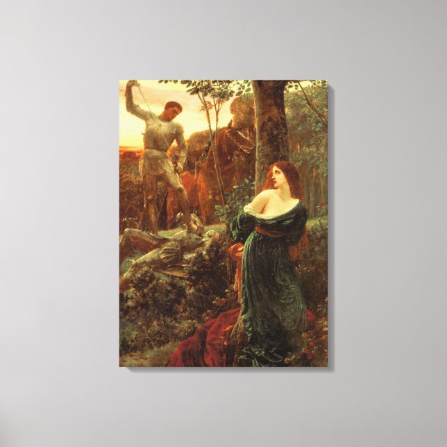 Impressão Em Tela Chivalry (por Frank Dicksee) (Frente)