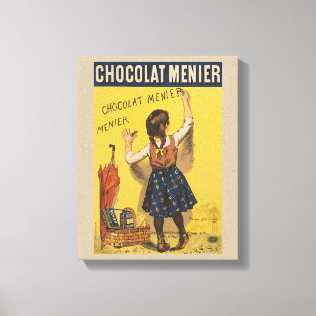 Impressão Em Tela Chocolat Menier Little Girl Escrevendo (Frente)