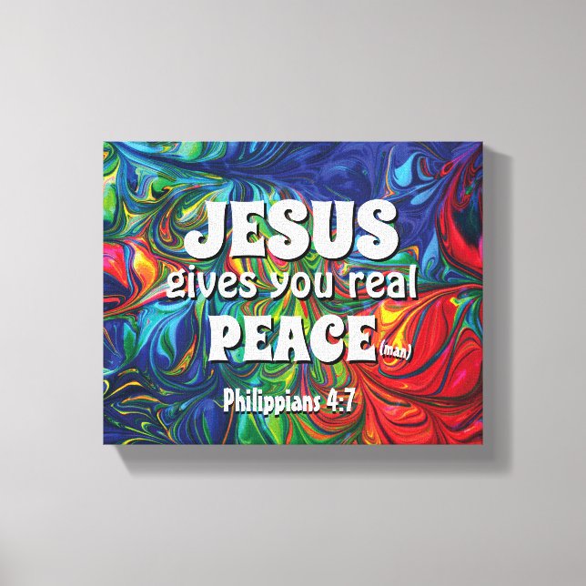 Impressão Em Tela Christian JESUS DÁ A VOCÊ VERDADEIRA PAZ Inspirado (Frente)