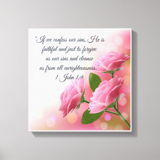 Impressão Em Tela Christian Poster 1 John 1:9 (Frente)