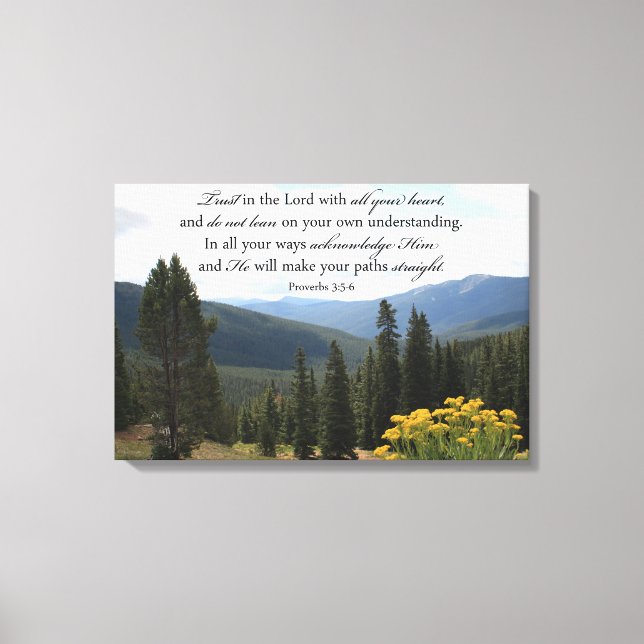 Impressão Em Tela Christian Wall Art Mountain View Trust in the Lord (Frente)
