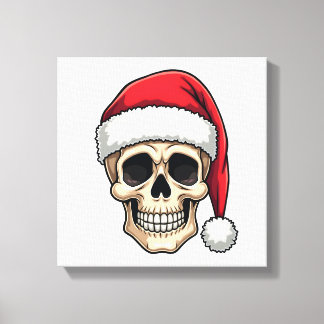 Impressão Em Tela Christmas Skull Funny Santa XMES Men Women T-Shirt