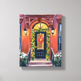 Impressão Em Tela Christmas Steps | Winter Holiday Watercolor