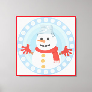 IMPRESSÃO EM TELA CHRISTMAS WINTER SNOWMAN