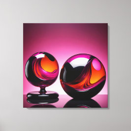 Impressão Em Tela Chromatisch farbige Glaskegeln in Reflexion