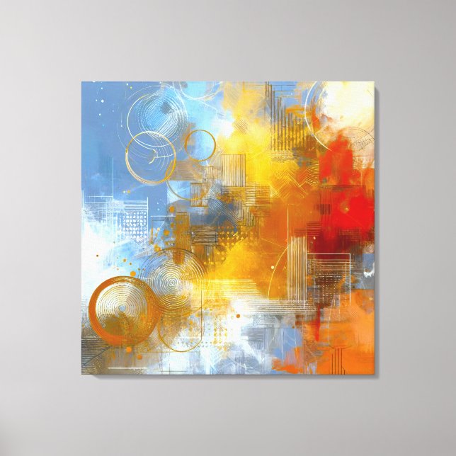 Impressão Em Tela Chromatische Skyline: Puls der urbanen Abstraktion (Frente)