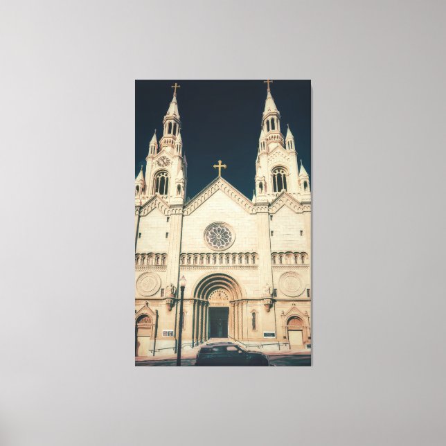 Impressão Em Tela Church Facade with Cross (Frente)