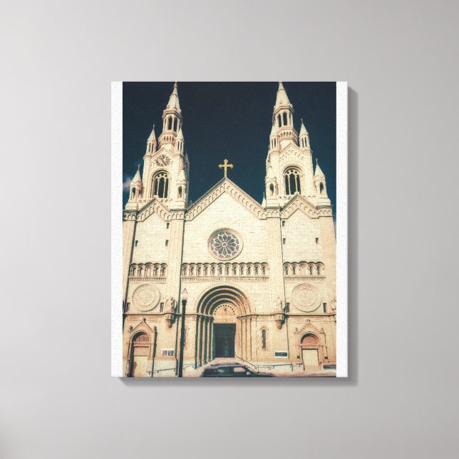 Impressão Em Tela Church Facade with Cross (Frente)