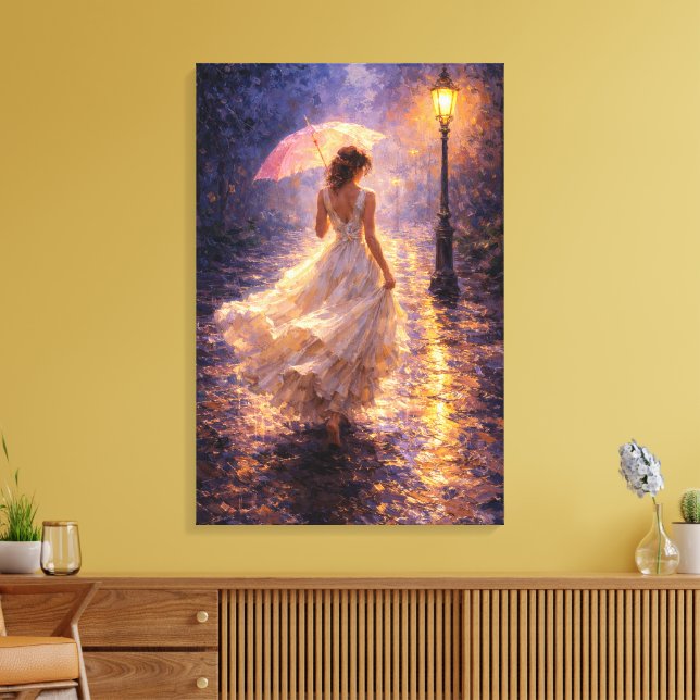 Impressão Em Tela Chuva da Meia-Noite: Estilo Impasto (Insitu(Sala de estar))