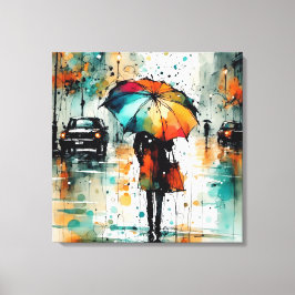 Impressão Em Tela Chuva De Verão Na Cidade 2