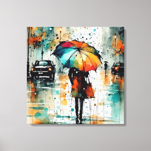 Impressão Em Tela Chuva De Verão Na Cidade 2 (Frente)