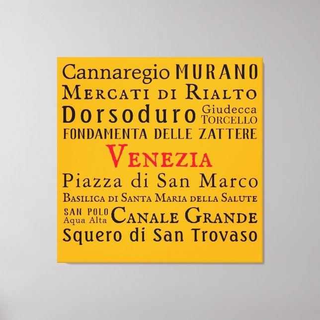 Impressão Em Tela Ciao Venezia! (Frente)