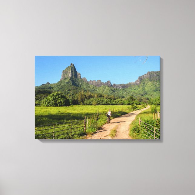 Impressão Em Tela Ciclismo turístico em tela tropical Moorea (Frente)